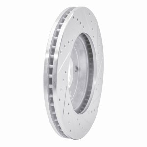 Buick Park Avenue Brake Rotor (1) - Front Left - R1 Concepts - Drilled & Slotted - Silver - 2005